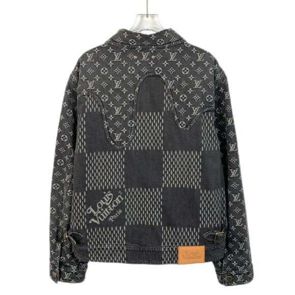 Louis Vuitton Monogram Denim Jacket Black & Grey Cotton Button-Up Mens Outerwear - Picture 2 of 8